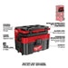 Dimensions of Milwaukee M18 FUEL Packout 2.5 Gallon Wet/Dry Vacuum