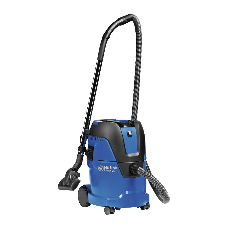 Nilfisk AERO 26 commercial wet and dry vacuum cleaner with 25 litre tank for professional cleaning applications