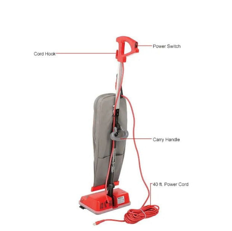Close up rear detail of Oreck U2000 Series lightweight commercial upright vacuum