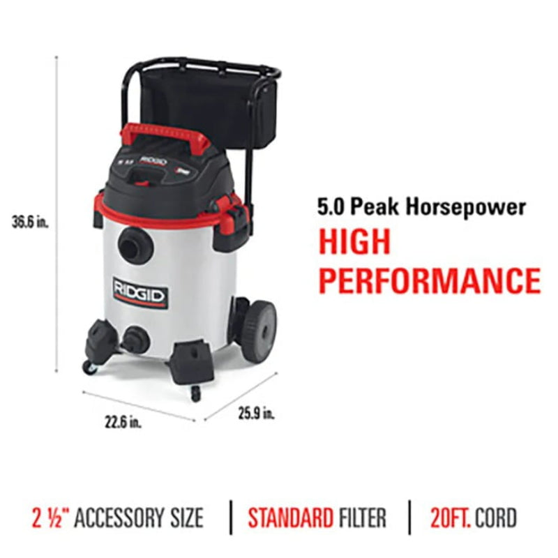 RIDGID 1610RV commercial wet dry vacuum highlighting powerful cleaning performance and key features