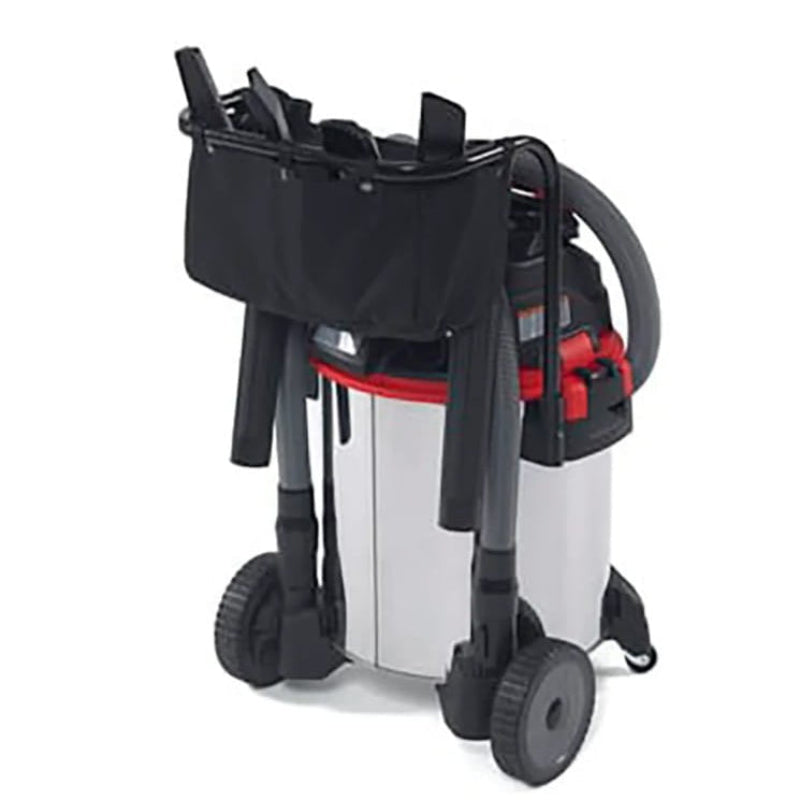 Rear view of the RIDGID 1610RV wet dry vacuum showing onboard accessory storage