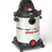 Front view of Shop-Vac SVX2 12 Gallon stainless steel commercial wet dry vacuum