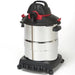Rear angle of Shop-Vac SVX2 12 Gallon 5.5 HP stainless steel wet dry vacuum cleaner