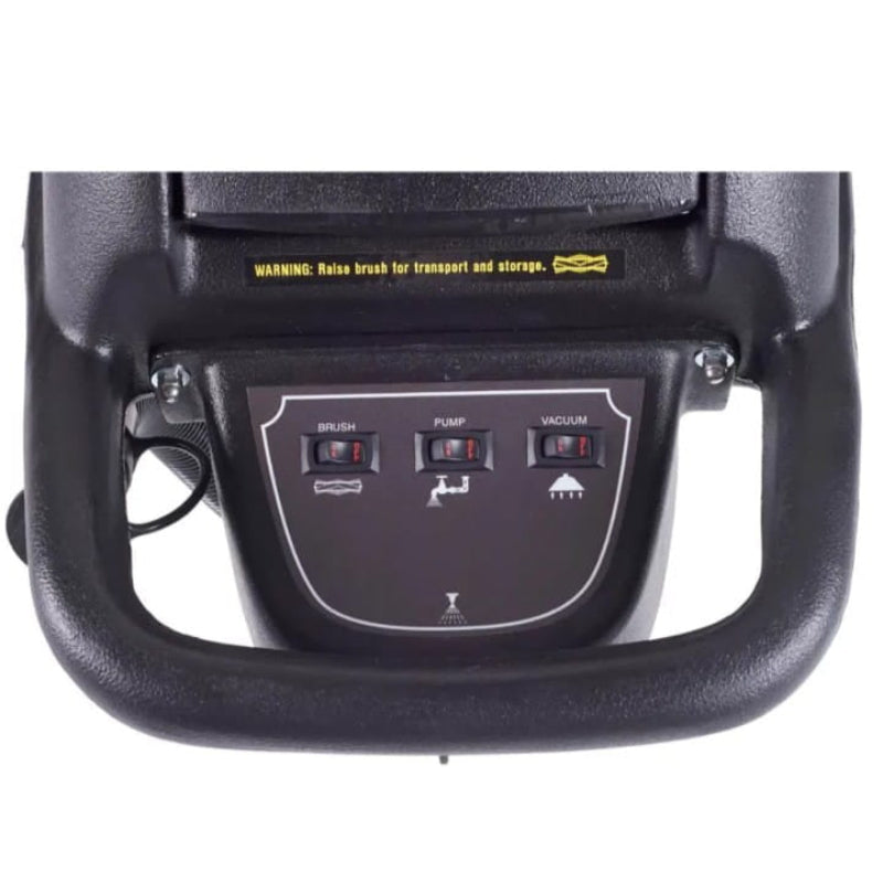 Control panel of Tornado Marathon SE 900 commercial carpet extractor showing easy operation